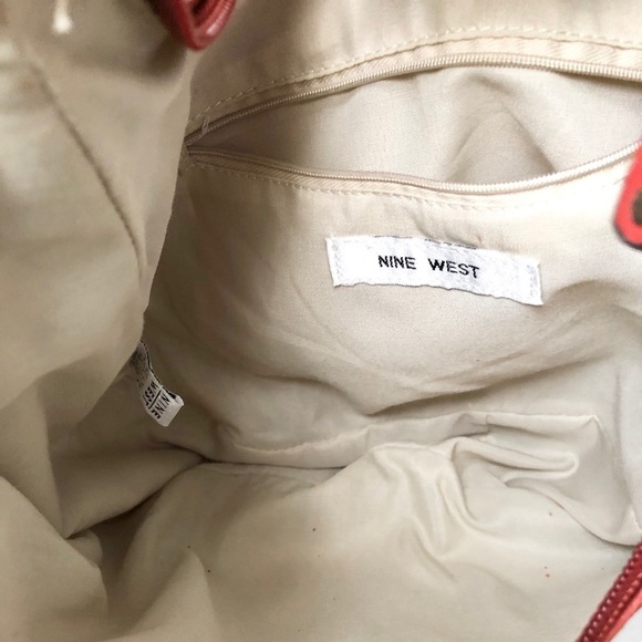 Nine West Brick Red Zip Up Shoulder Bag - Picture 9 of 10